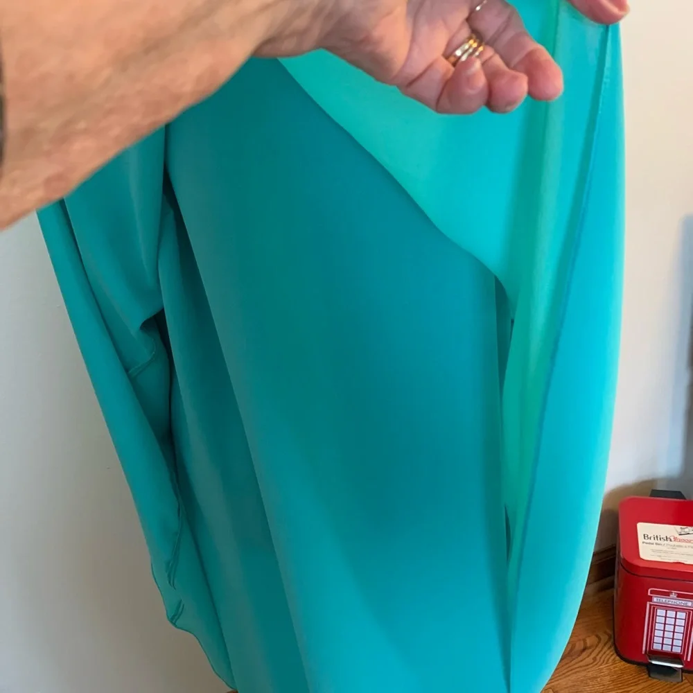 Formal Dress - Teal W/Grey Floral Beading - Picture 5 of 9